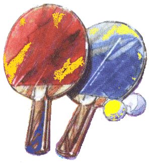 Bild auf dem zweit Tischtennisschlaeger abgebildet sind